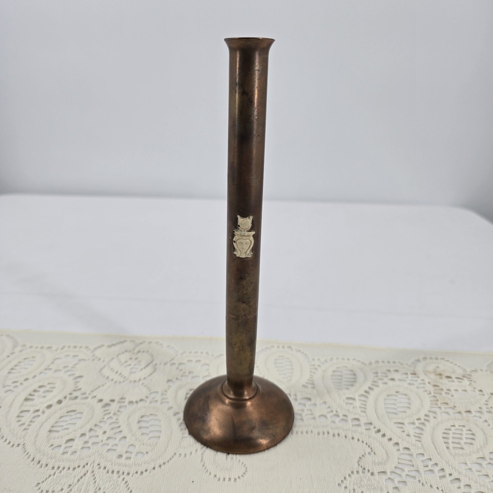 Antique Benedict Studios Vase Arts Crafts Bronze Tulip Bud Egyptian Revival